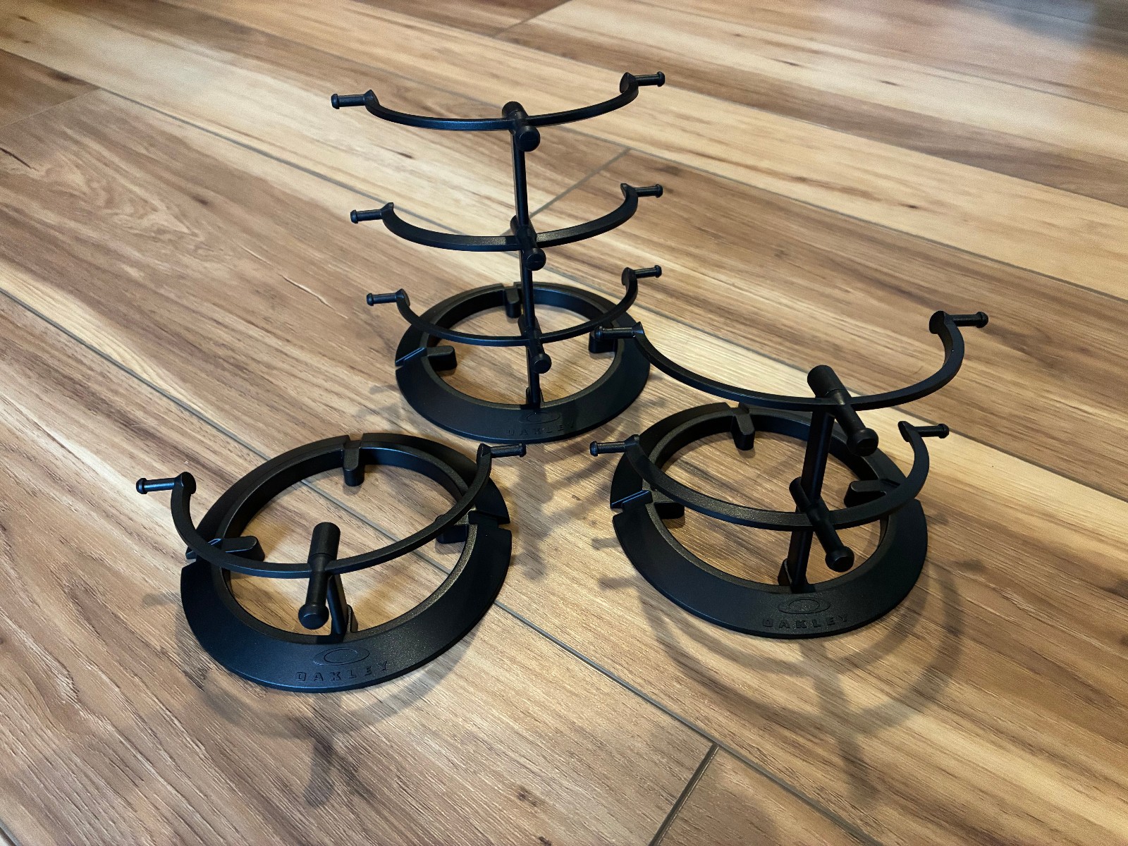 Set of Three Authentic Oakley Sunglass Holders – 3 / 2 / 1 tier each black