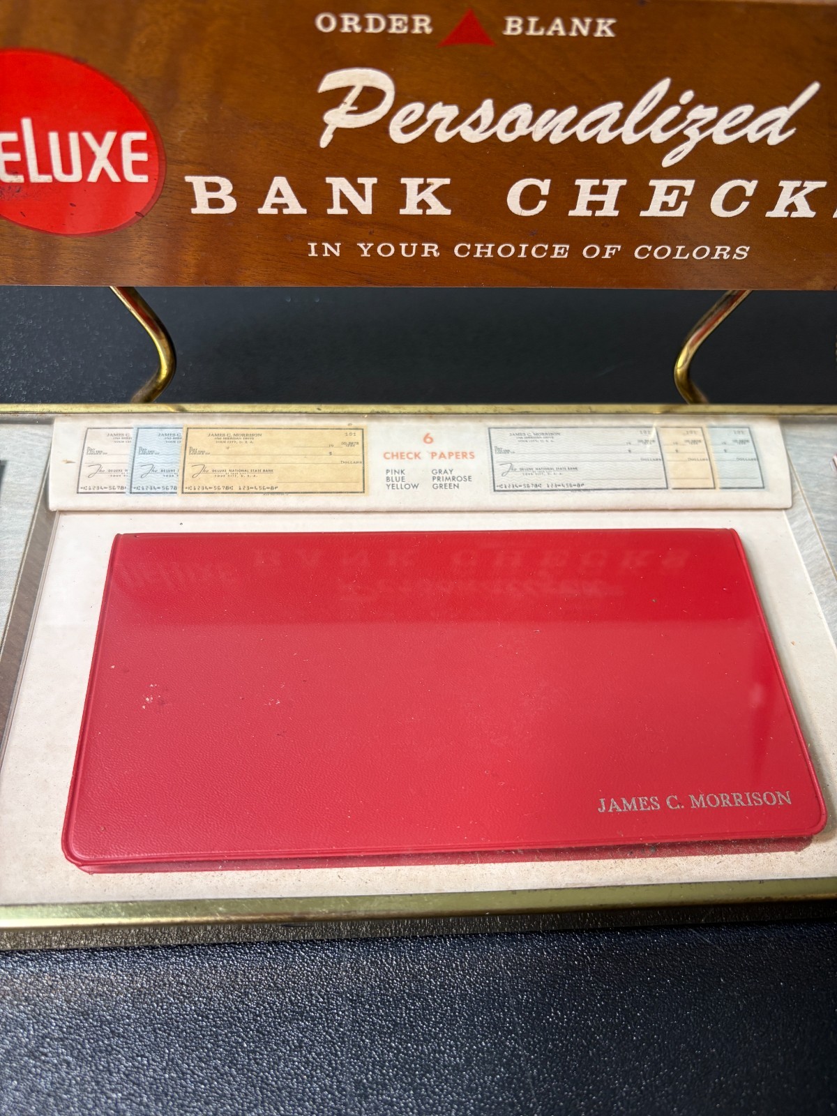 RARE Vintage Checkbook Bank Display. Banking. Finance.