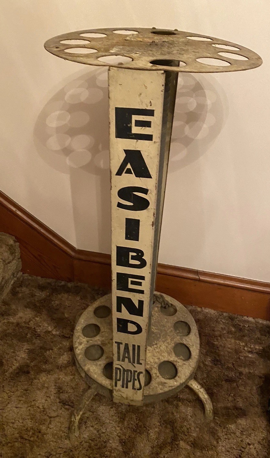 Rare Vintage Easibend Tail Pipes Automotive Display Stand Sign Advertisement