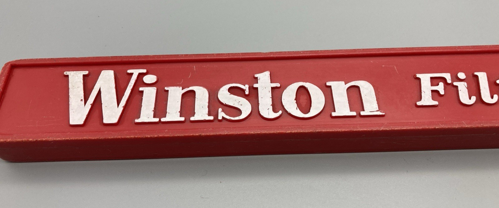 Vintage grocery store belt order divider cigarette advertising Winston 1970’s