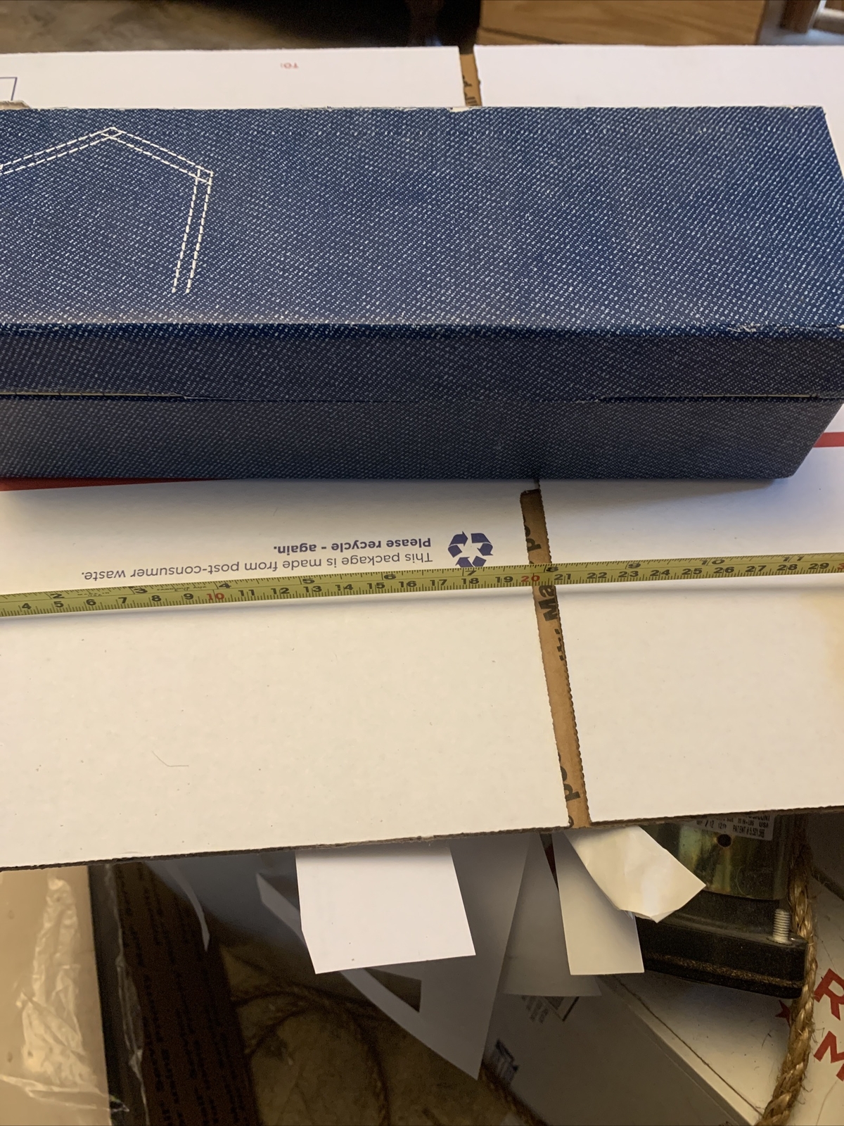 vintage jewelry box display BLUE JEANS salesman display box