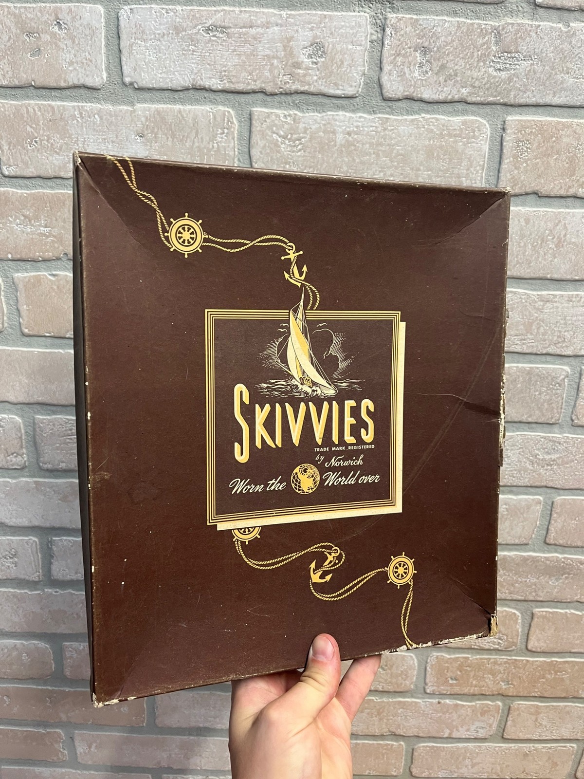 Vintage 1940s Skivvies Men’s Underwear Box Nautical Theme Advertising Display