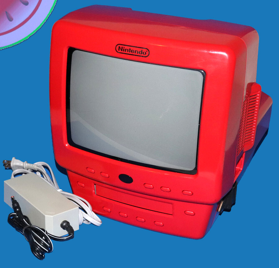Nintendo 64 STORE DISPLAY 9″ RED TV CRT off KB Toy Kiosk Sign Shelf Demo Cabinet