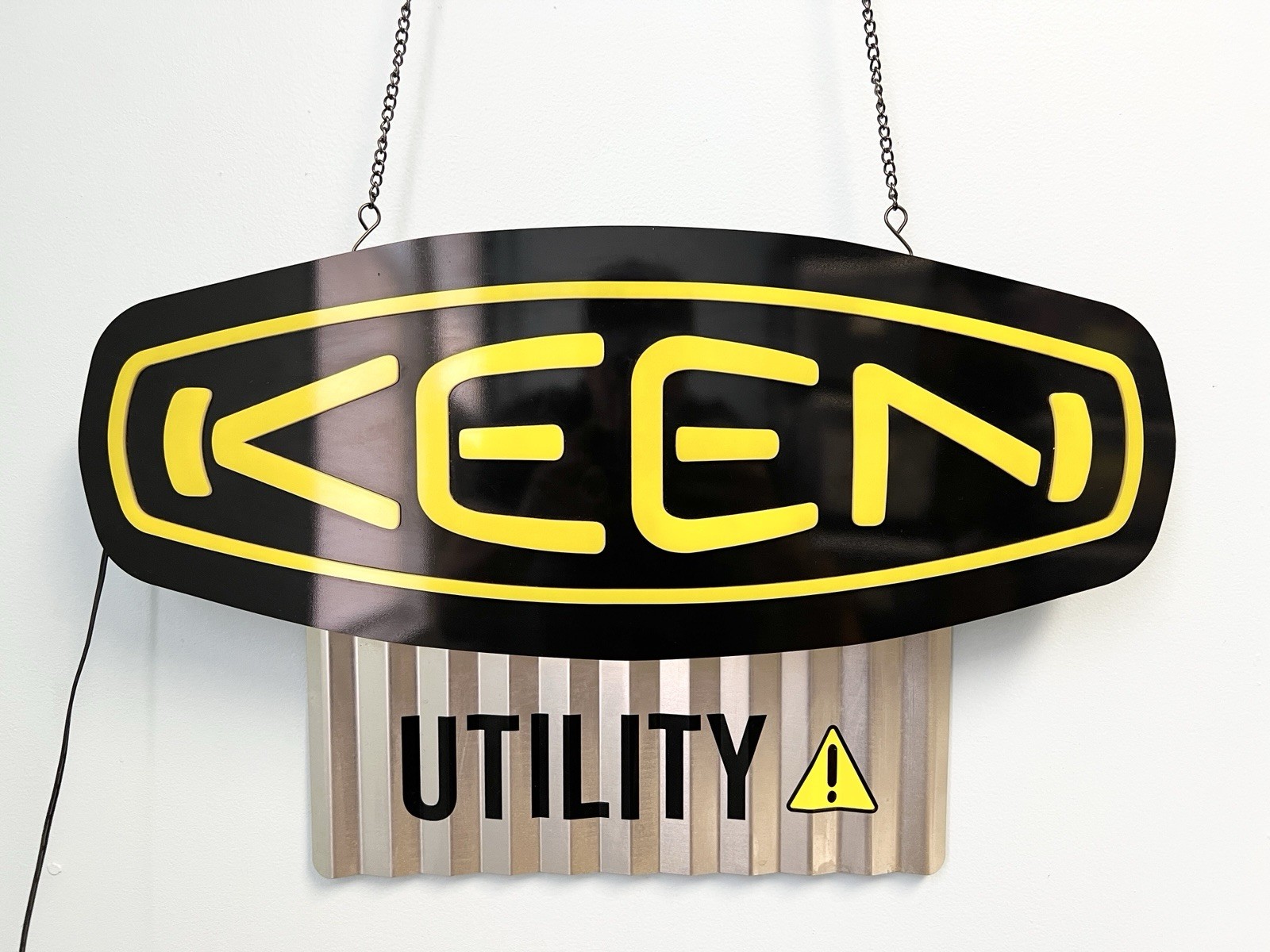 KEEN Utility Lighted Store Display Advertising Sign LED Retail Hanging