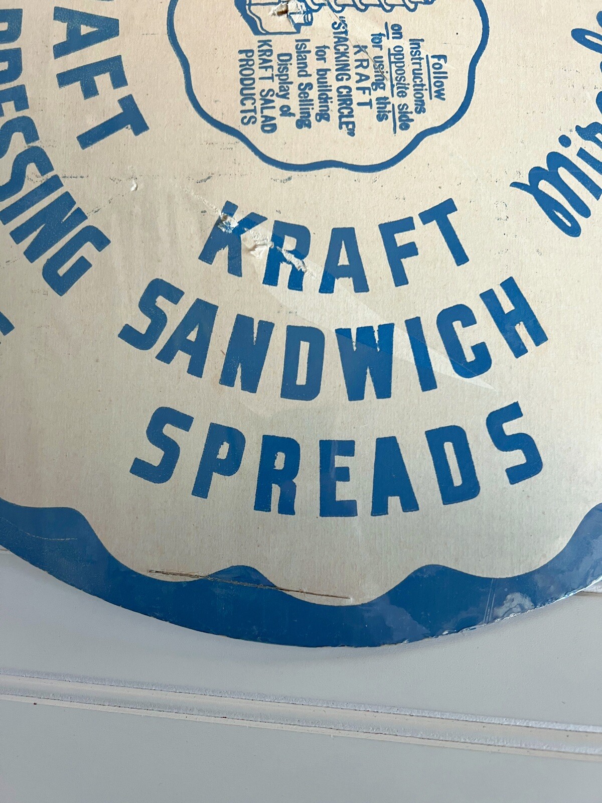 Vintage Kraft Dressing Mayo Cardboard Display Prop