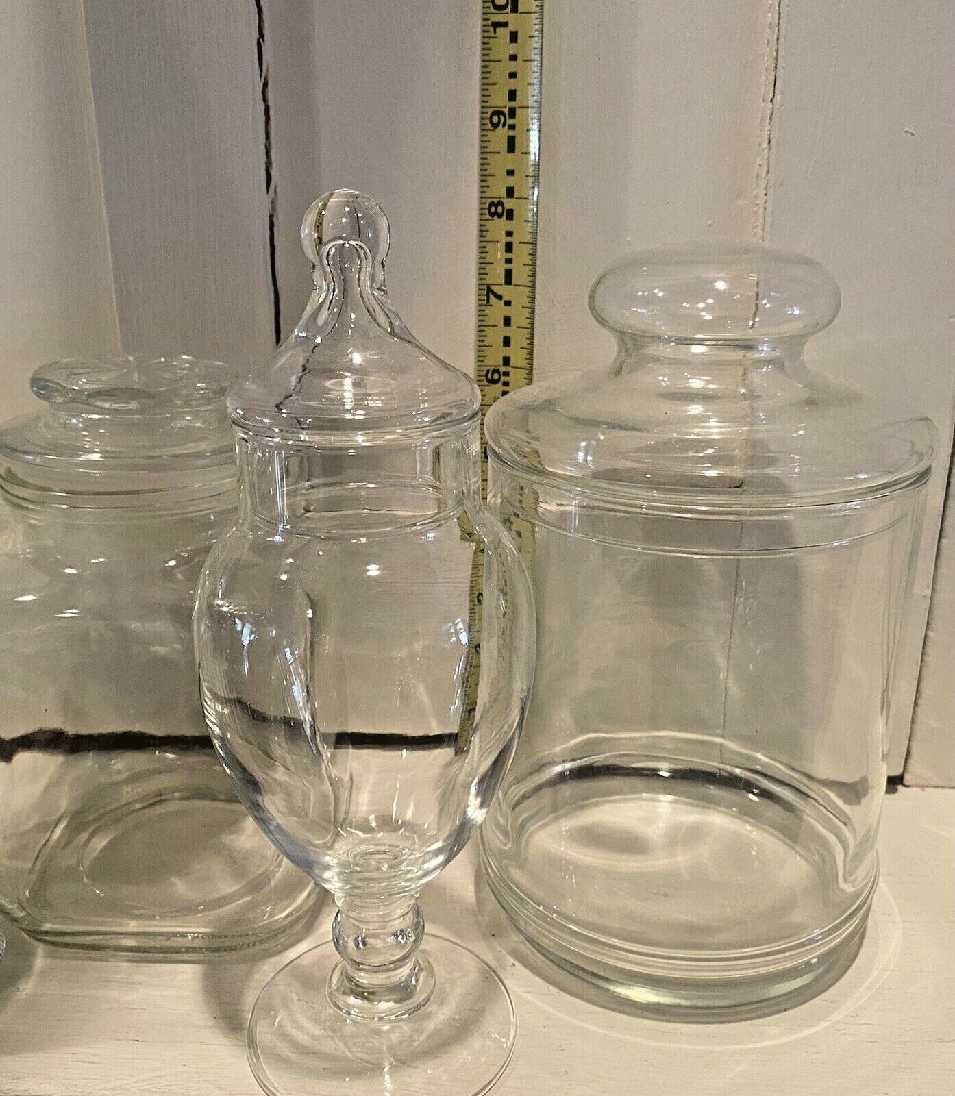 Vtg General Store Counter Jars Advertising Pedestal Candy Cookie Sugar Glass