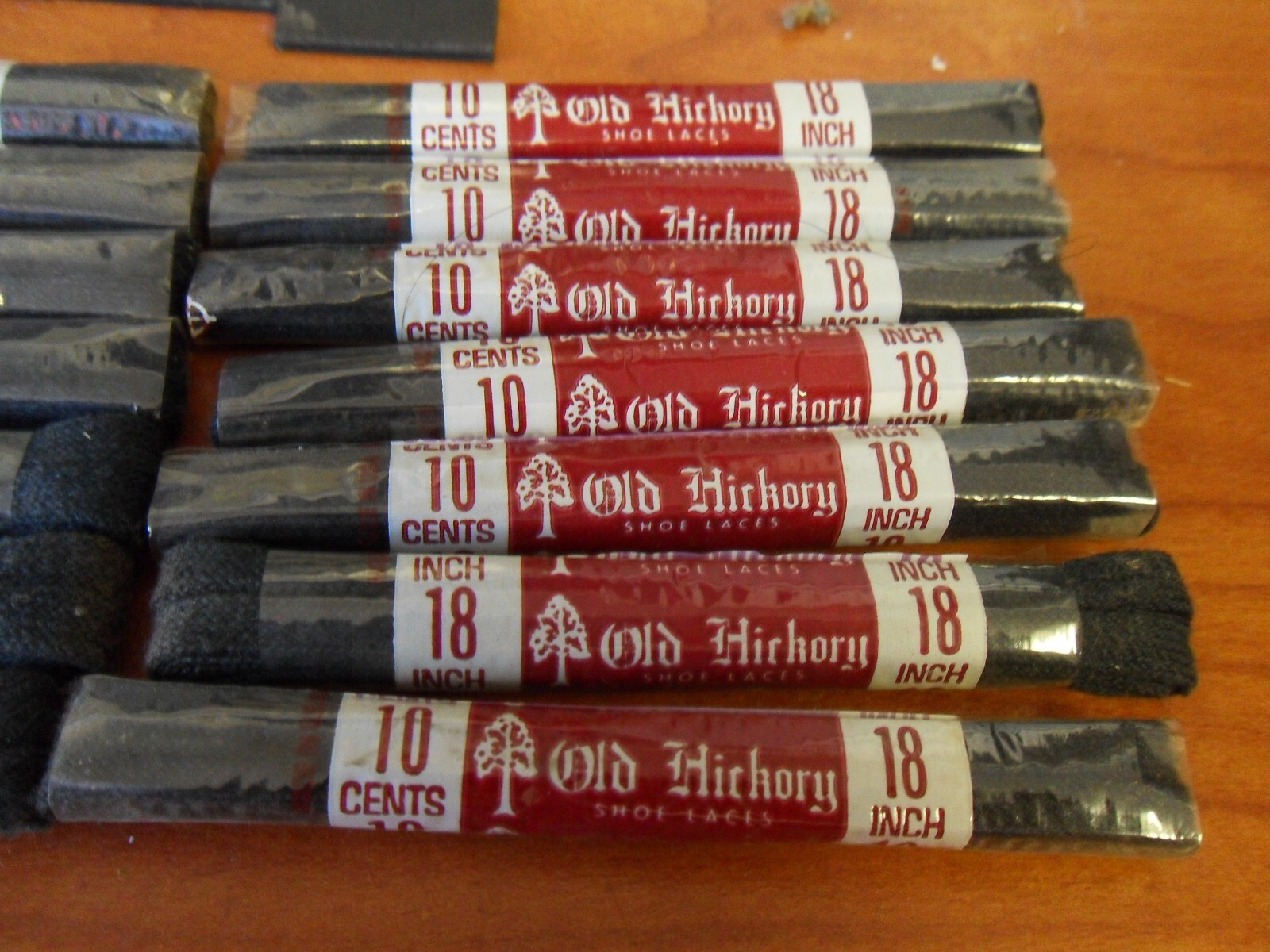VTG Antique Old Hickory Shoe Laces Store Display Cabinet 14 LACES + 11 OTHER