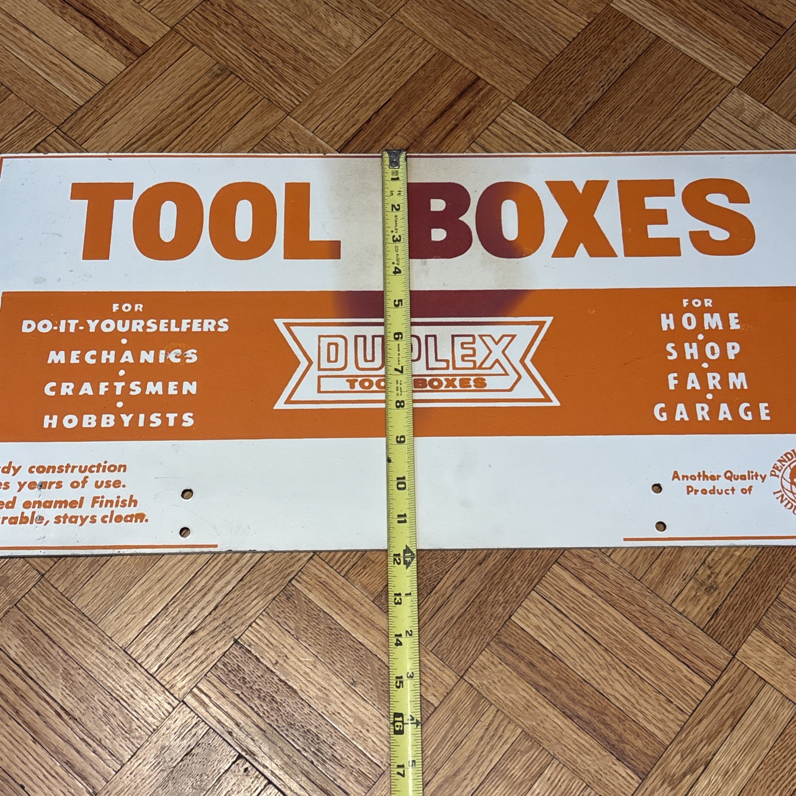 Vintage DUPLEX TOOL BOXES Double-Sided Hardware Store Display – 24 x 12”