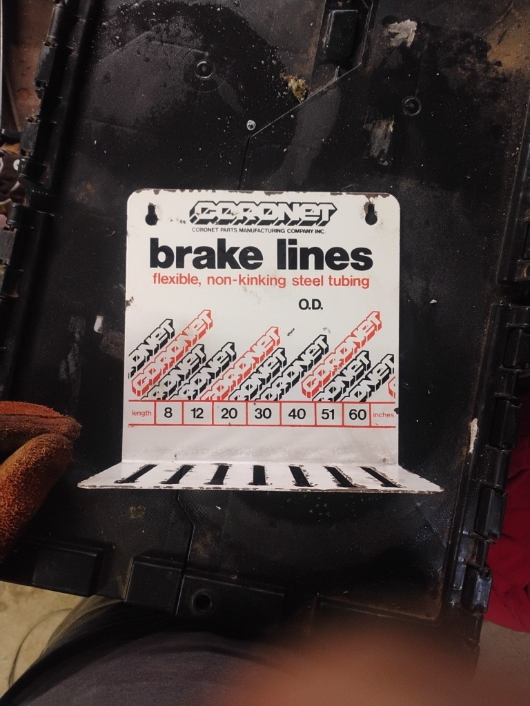 Coronet Brake Lines Flexible Steel Tubing Store Display White Black Red