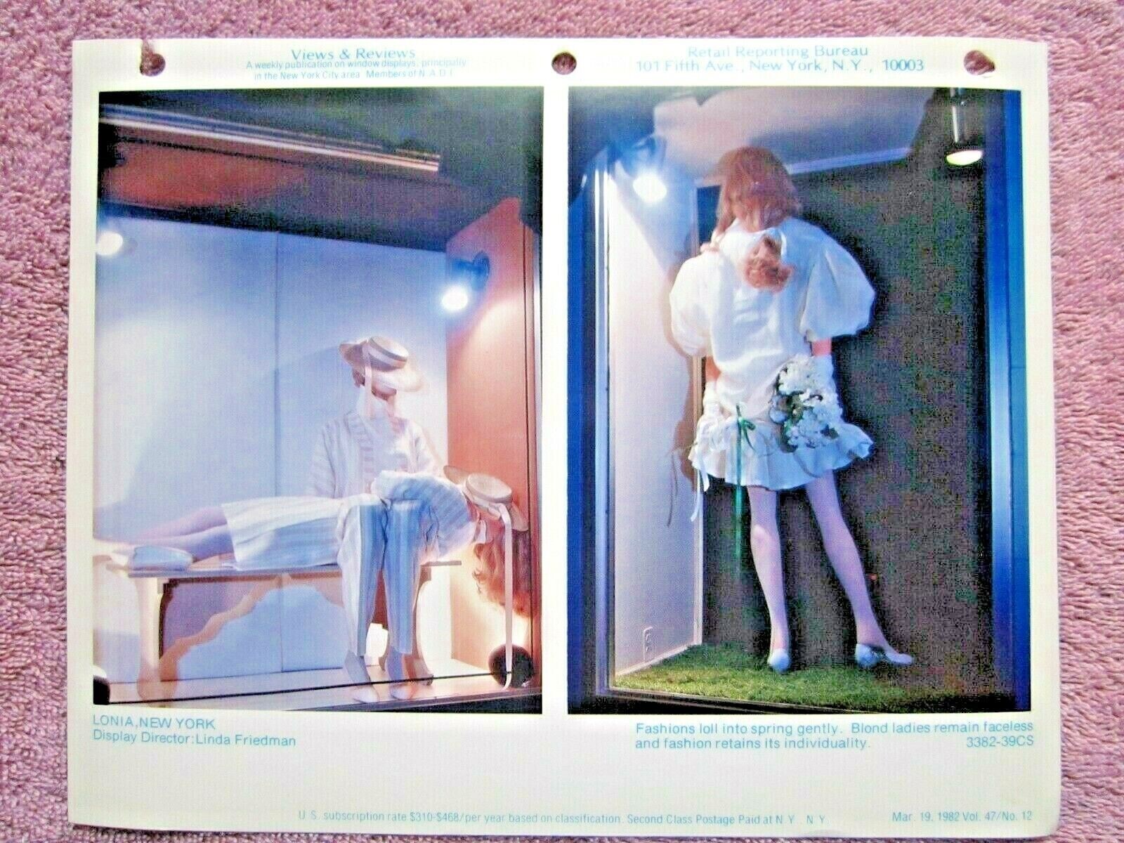 1982 LONIA, NEW YORK STORE WINDOW DISPLAY BLOND LADIES PHOTOGRAPH PRINT #357
