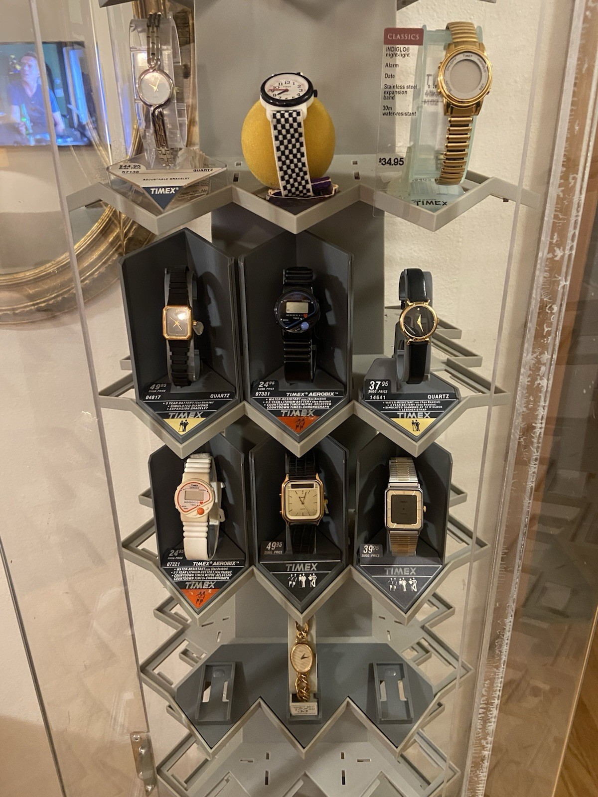 1980s Timex Branded Store Display Case- Wristwatches Included