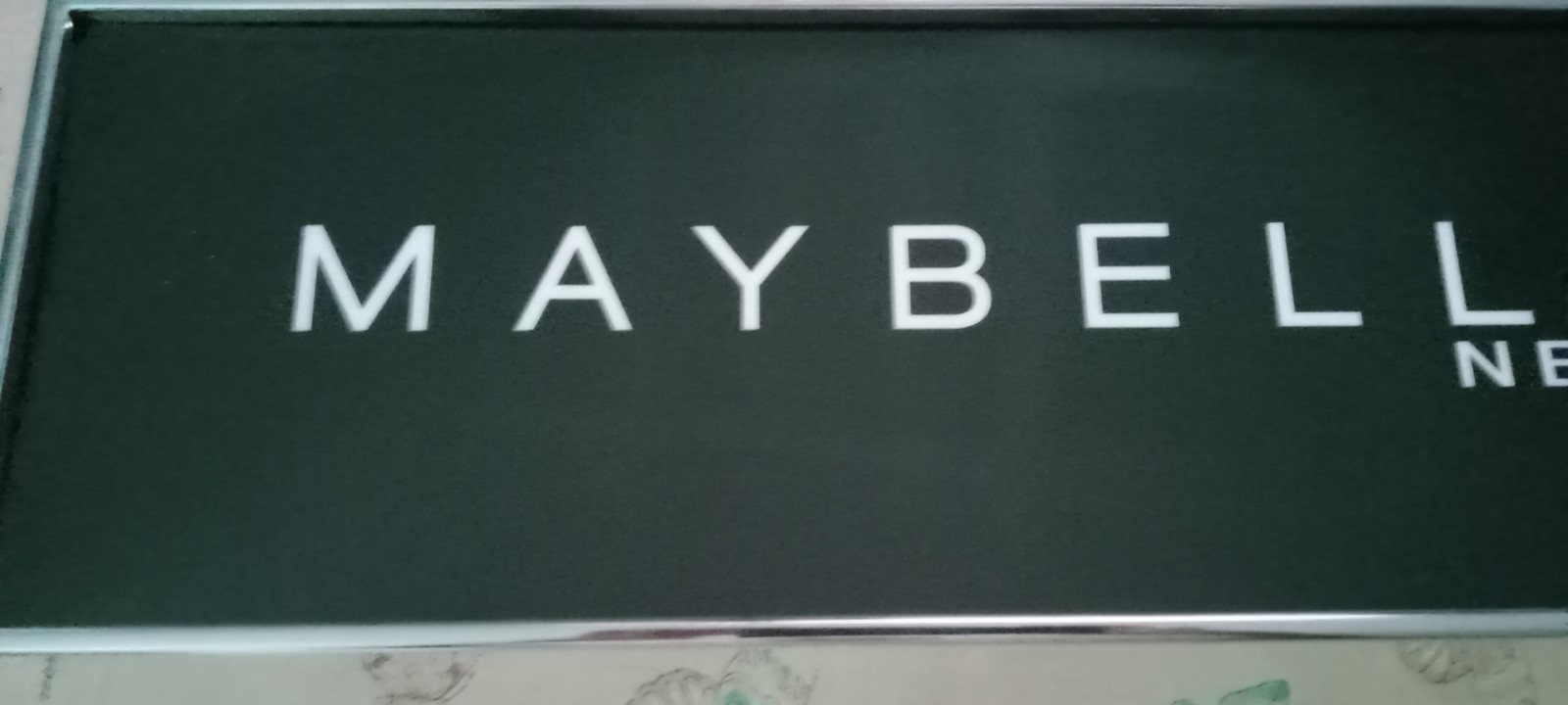 Vintage Maybelline New York Black White Silver Advertising Sign Display
