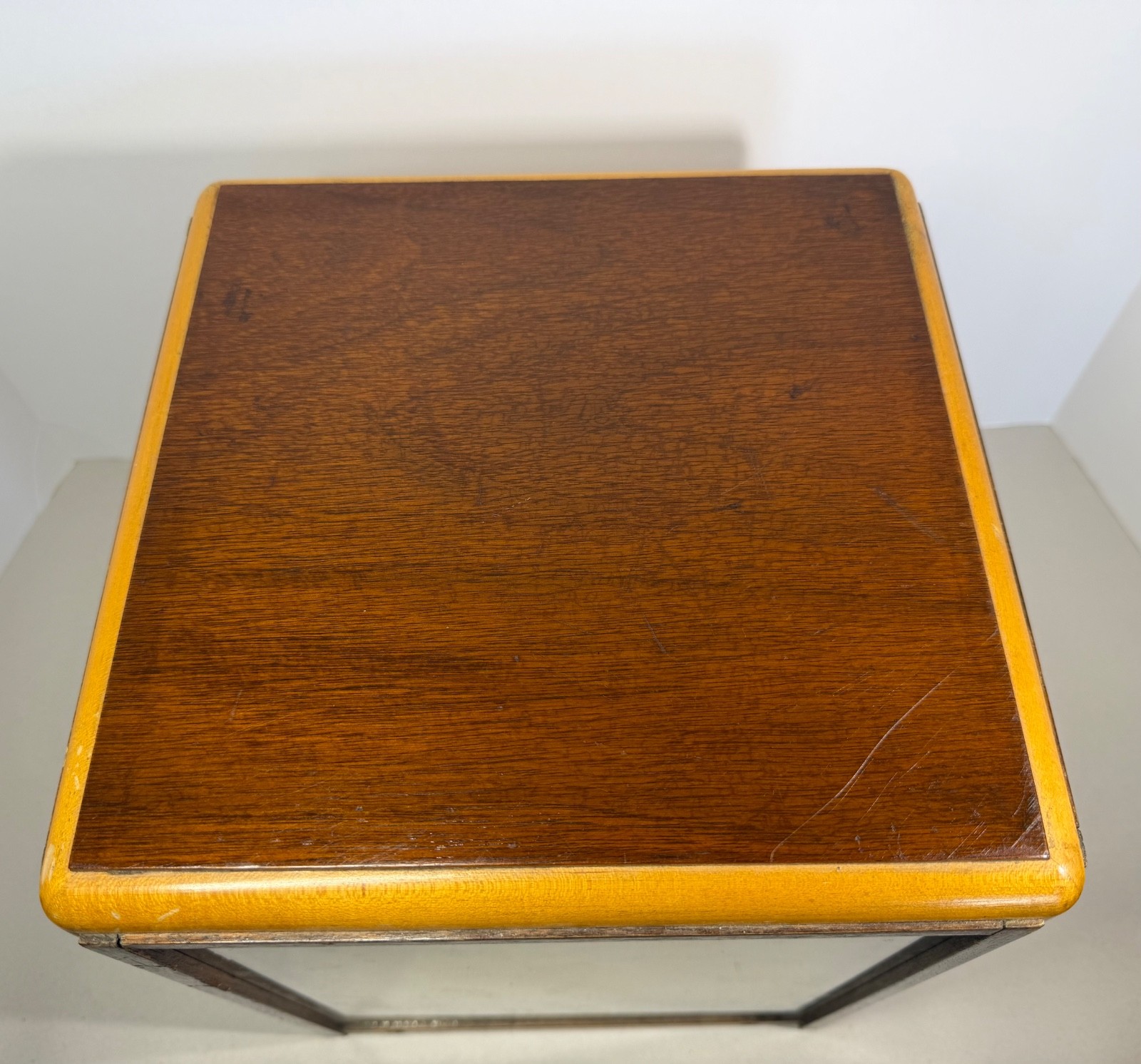 Antique Wooden ACE Combs Store Display Cabinet 4-Drawer, 2 Glass Sides Beautiful