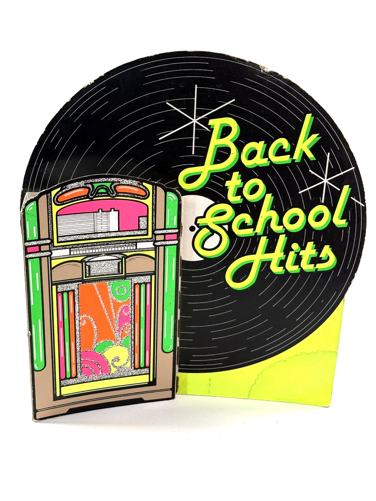 vtg 60s 70s Back to School Hits Advertising Record Store Display Jukebox neon #1