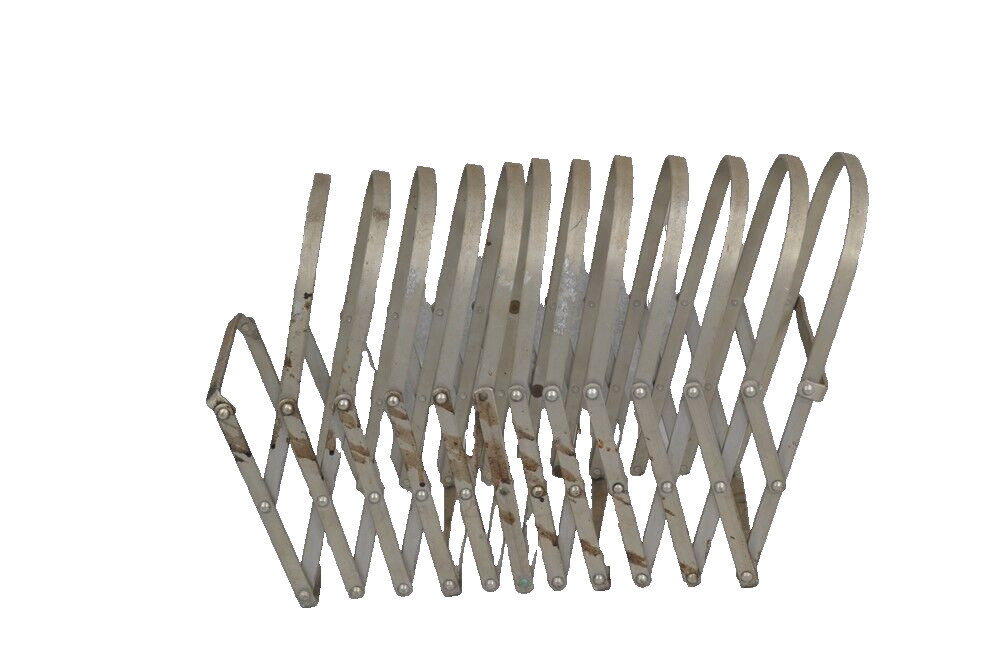 store display rack expandable accordion table top books plates original antique