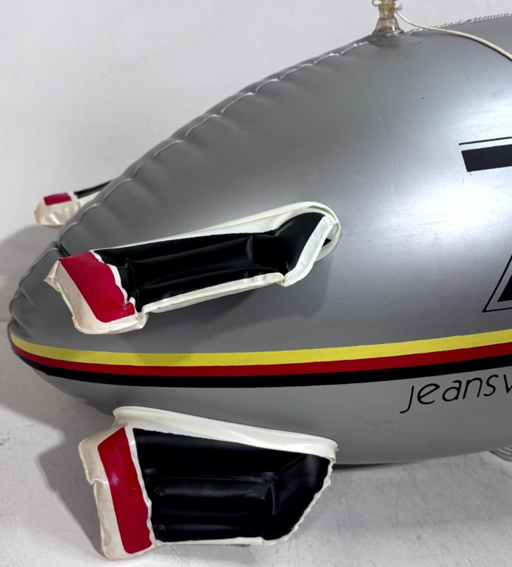Vintage Zeppelin Jeanswear Advertising Blimp Inflatable Display 31” Silver Rare