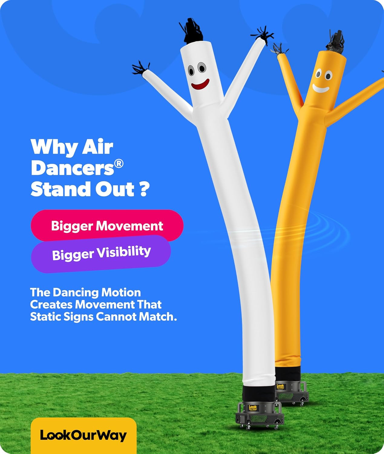 Air Dancers Inflatable Tube Man Attachment – 20 Feet Tall Wacky Waving Inflatabl