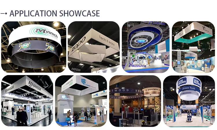 Rounded Square Custom Size Hanging Banner for Trade Shows and Exhibitions