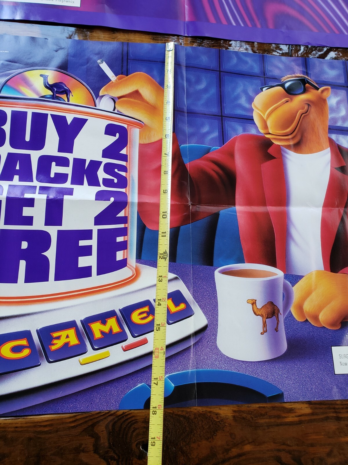 2 RARE Joe Camel Store Display Signs Posters Advertising Cigarette Tobacco