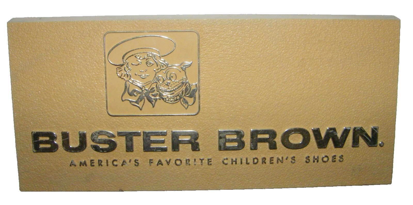 Vtg BUSTER BROWN Children’s Shoes Plastic Store Shelf Display Sign Advertising