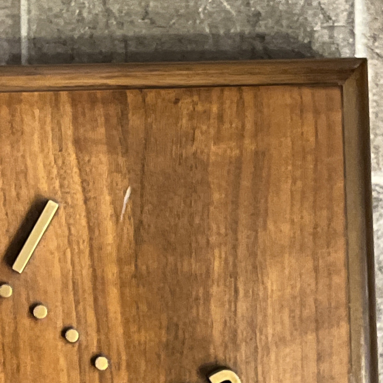 Rare Eterna Matic Mid century Wood/Brass Store Display Wall Clock
