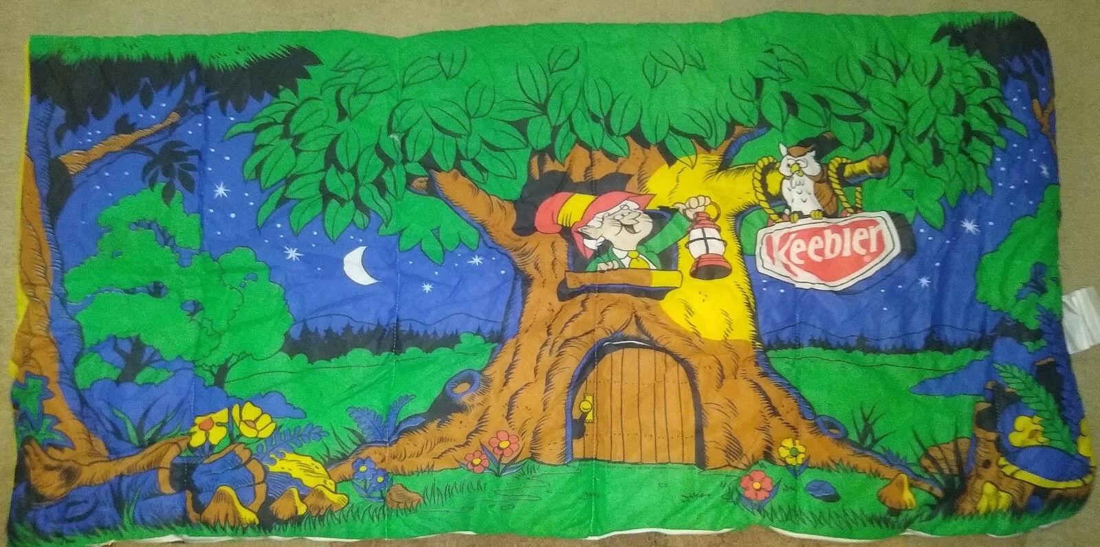 Very Rare Vintage 1984 Keebler Elves Cookie Elf Treehouse Sleeping Bag