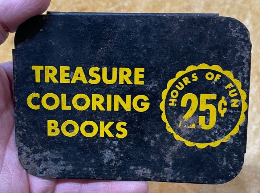 Antique Treasure Coloring Books Hours of Fun 25 Cents Metal Store Display