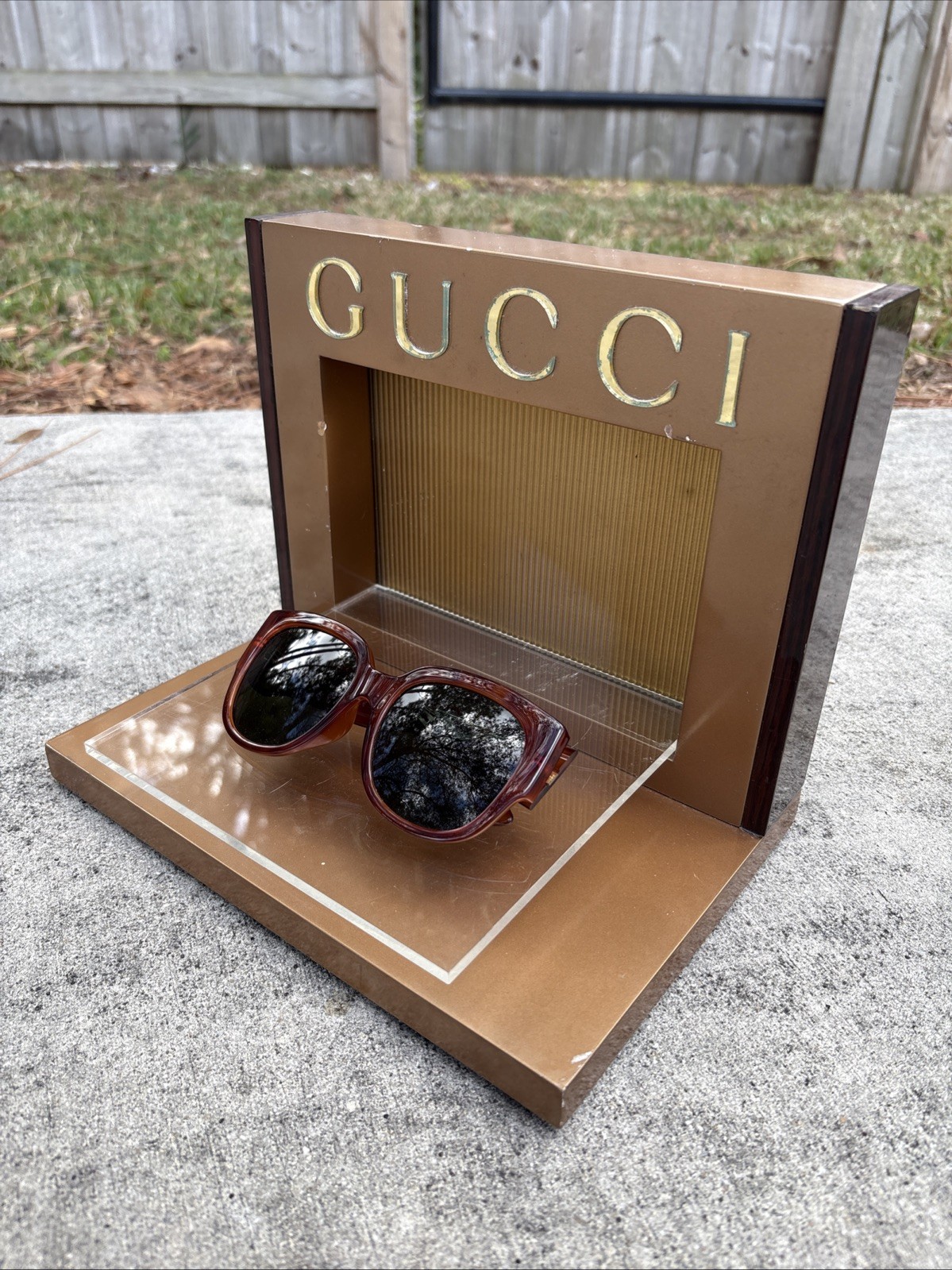 Original Gucci Store Display Sunglasses Watch Jewelry Shelf Holder Rare