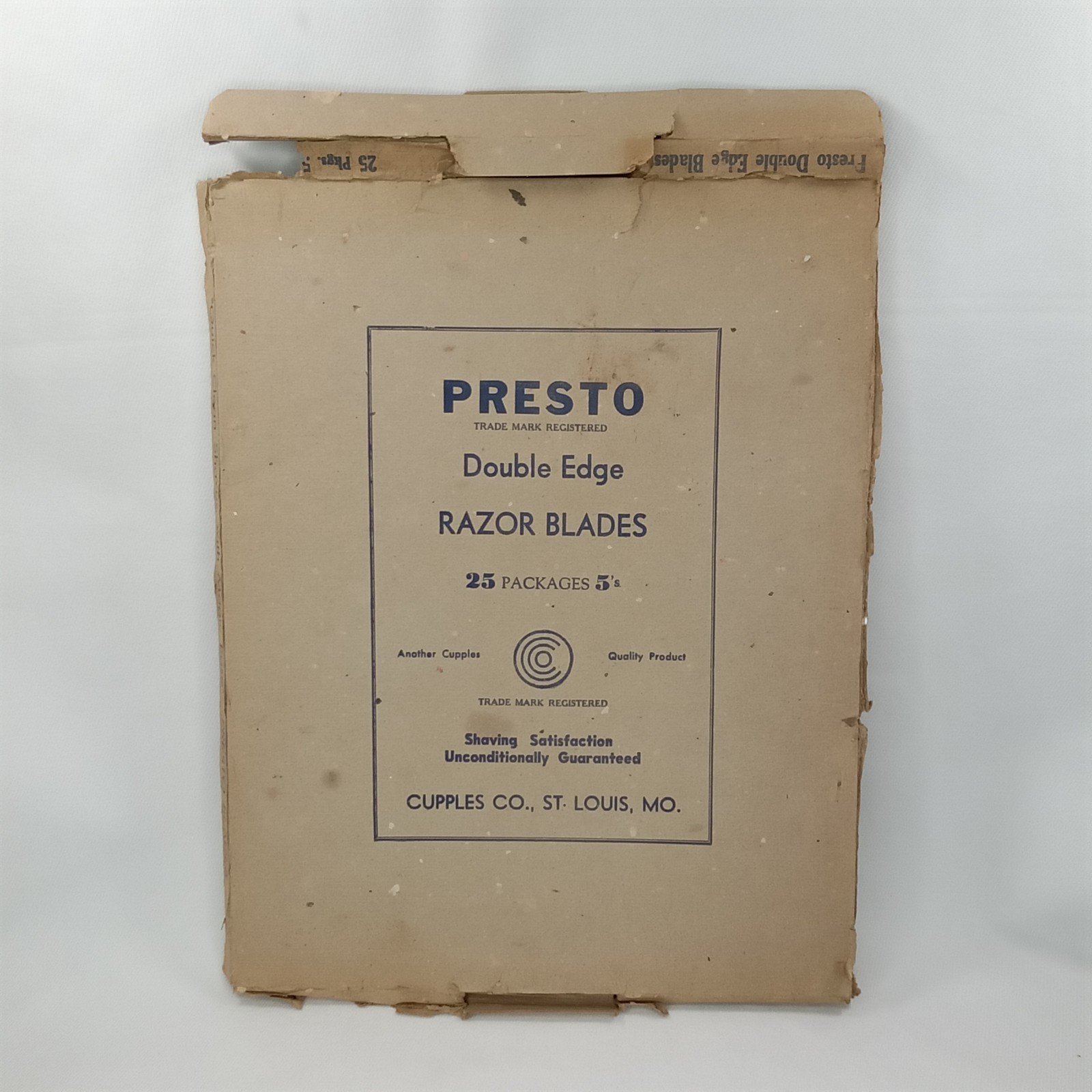 Vintage 1940s Presto Razor Blades Store Display With Original Box & Product NOS