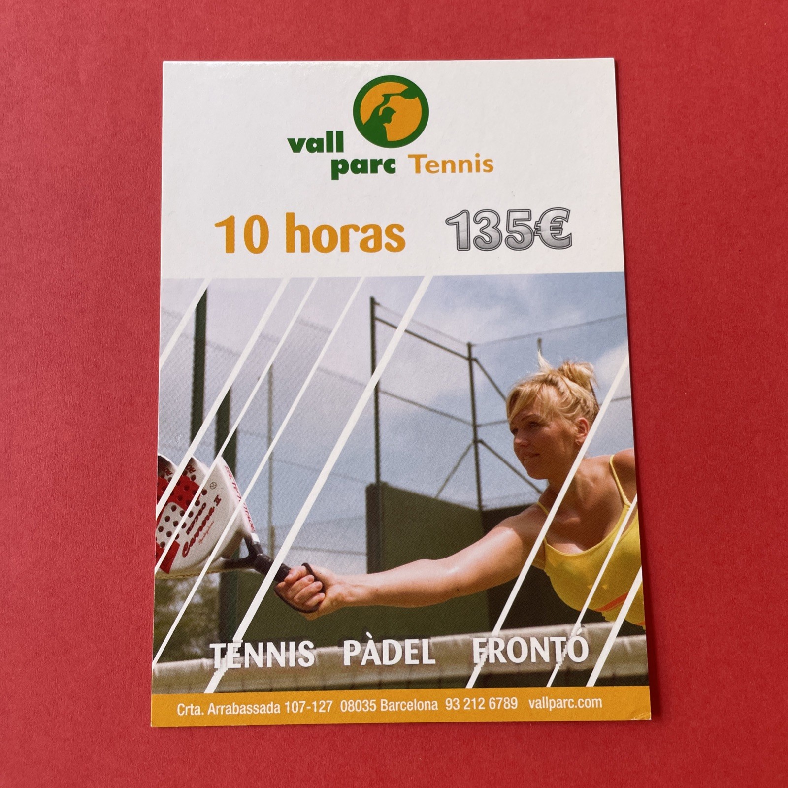 VALL PARC TENNIS PADEL FRONT VINTAGE ADVERTISING POSTCARD
