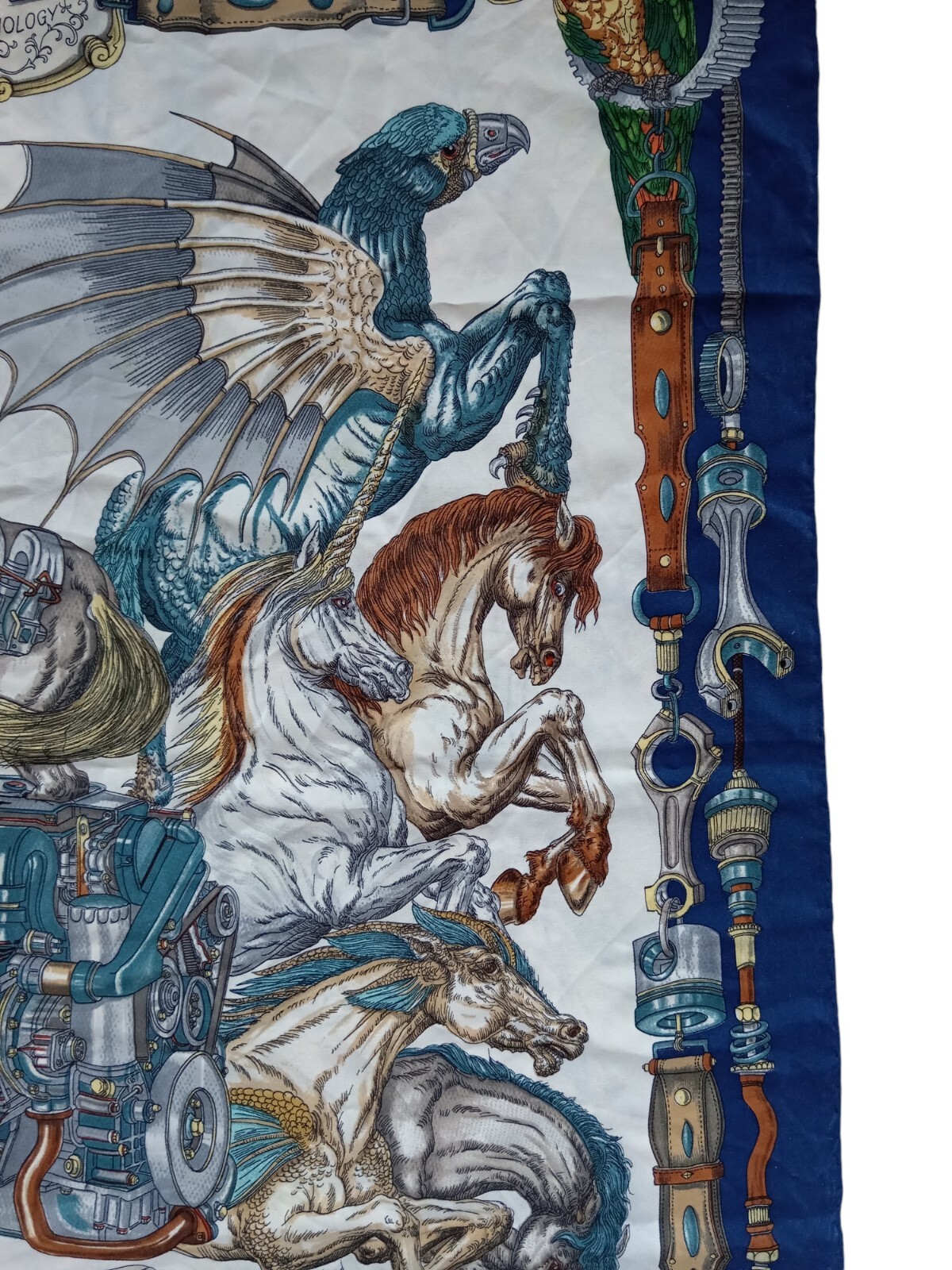 *HH* Foulard Seta Pubblicitario Sea Tek Seatek Azienda Carlo Bonomi Motore Horse