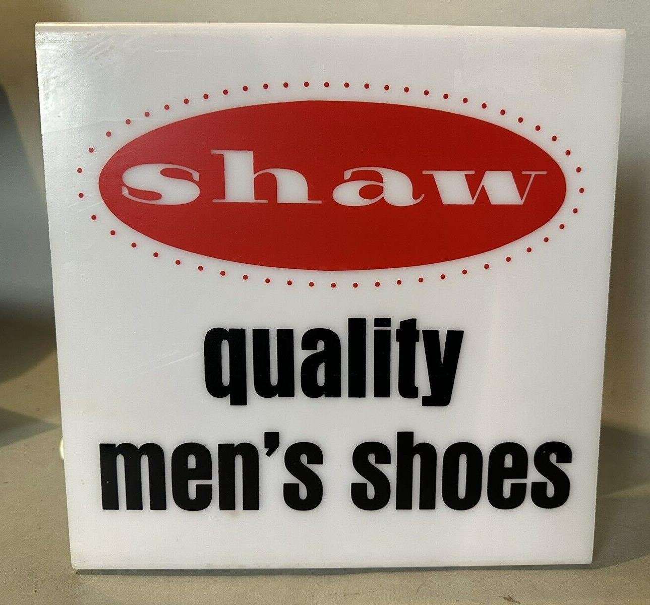 Vintage Shaw Quality Men’s Shoes Light Up Advertising Store Display Sign