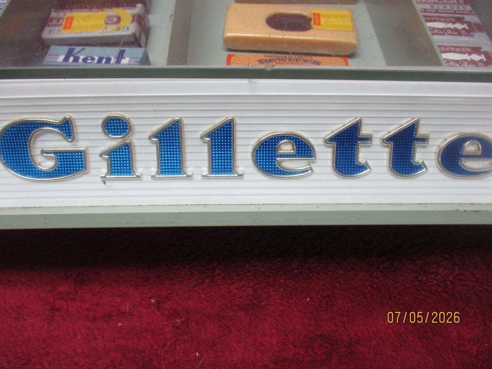 Original 1956 GILLETTE Safety Razor Store Countertop Display, Full of Old Stock