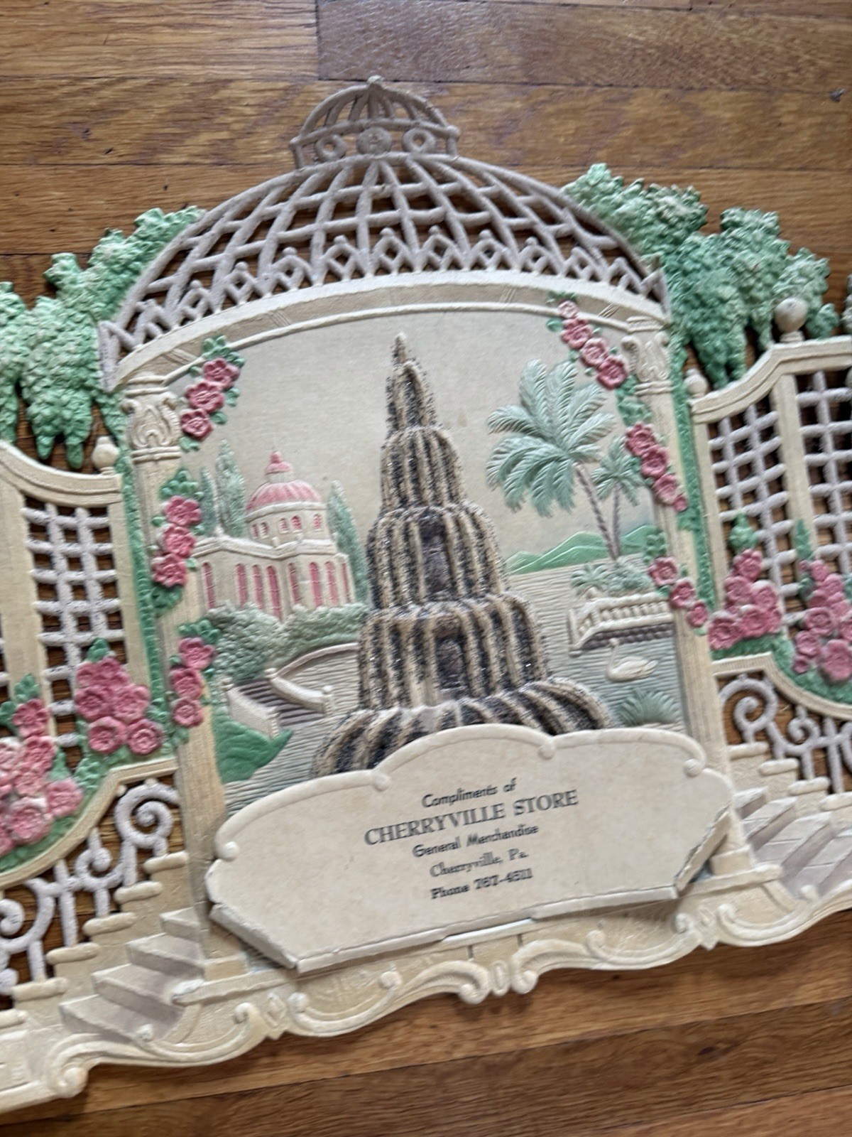 Vintage Die Cut Display Cherryville Pa General Store Cardboard Advertisement