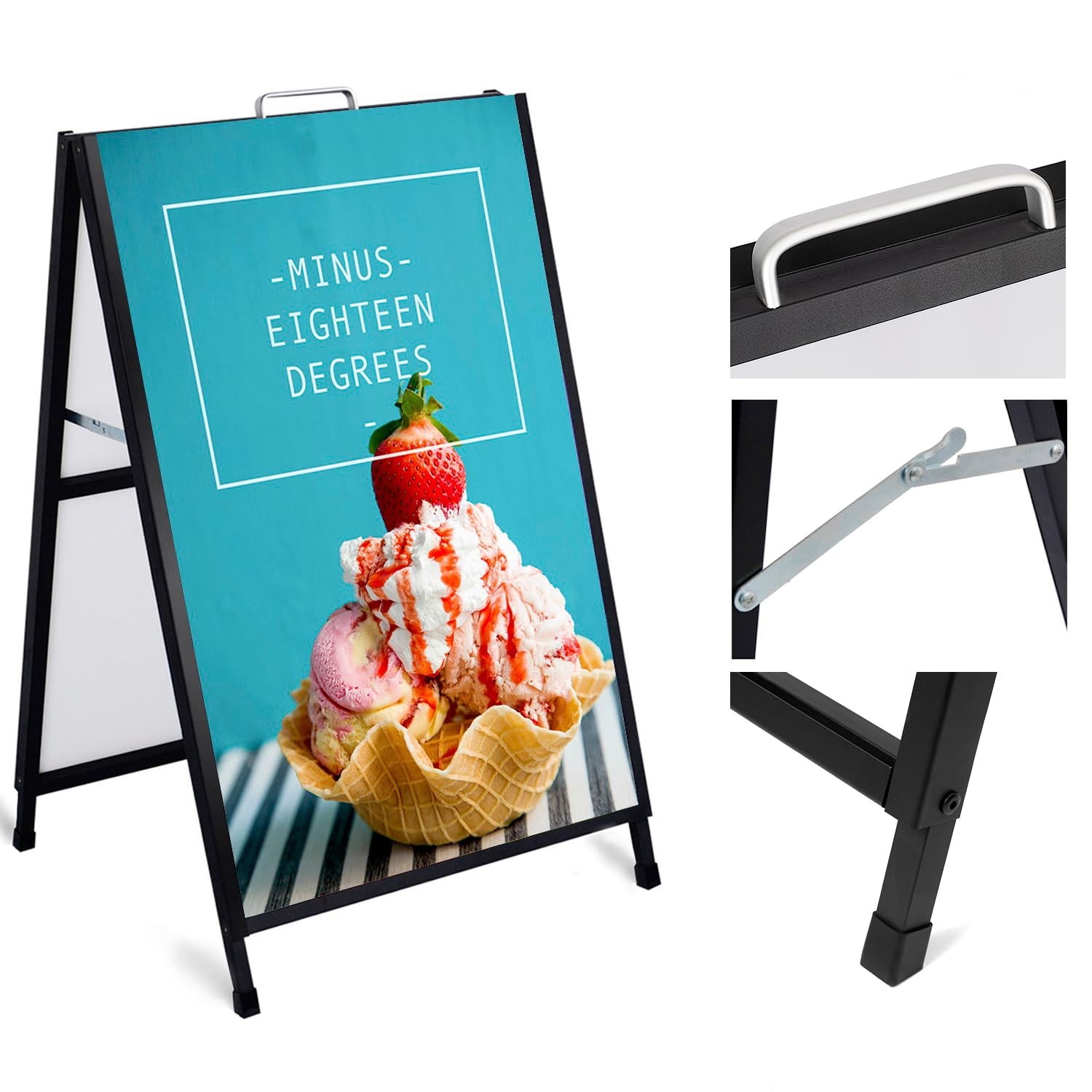 AKTOP Heavy Duty A-Frame Sidewalk Sign 24×36 Outdoor Double-Sided Metal