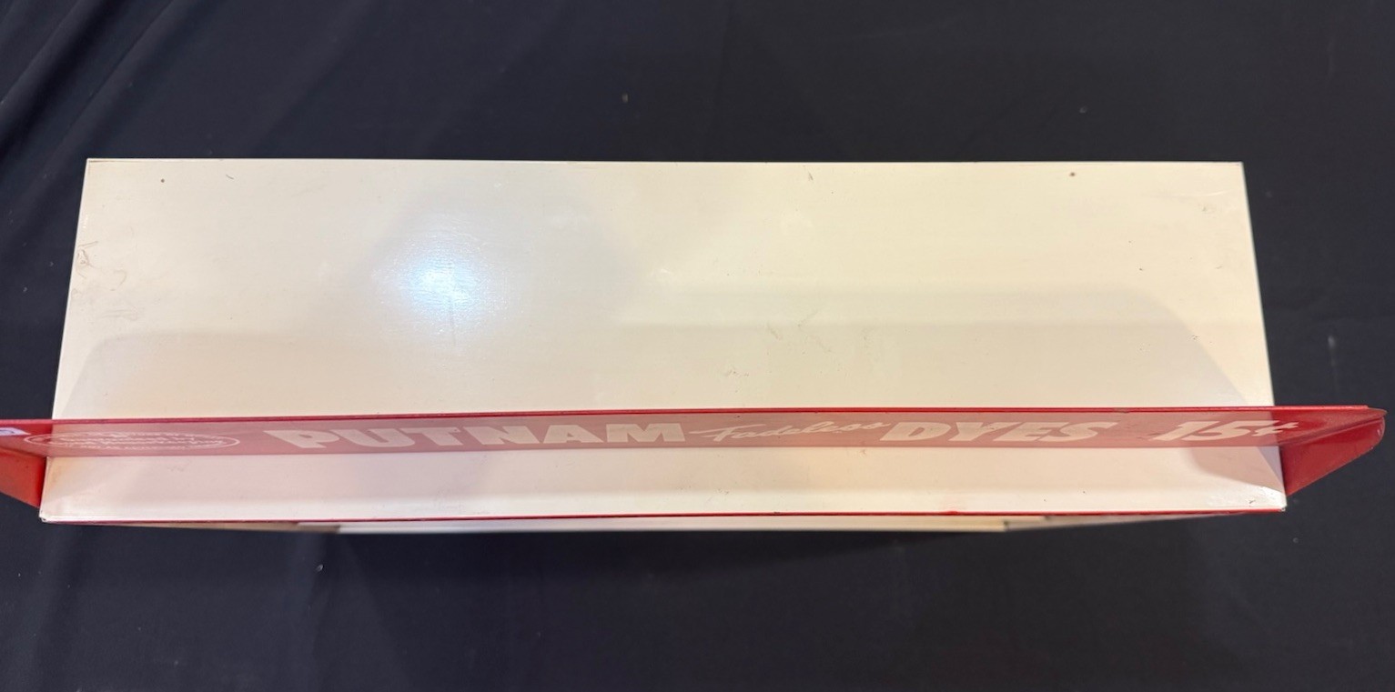Putnam Dyes Vintage Counter/Wall Display Cabinet Great Graphics