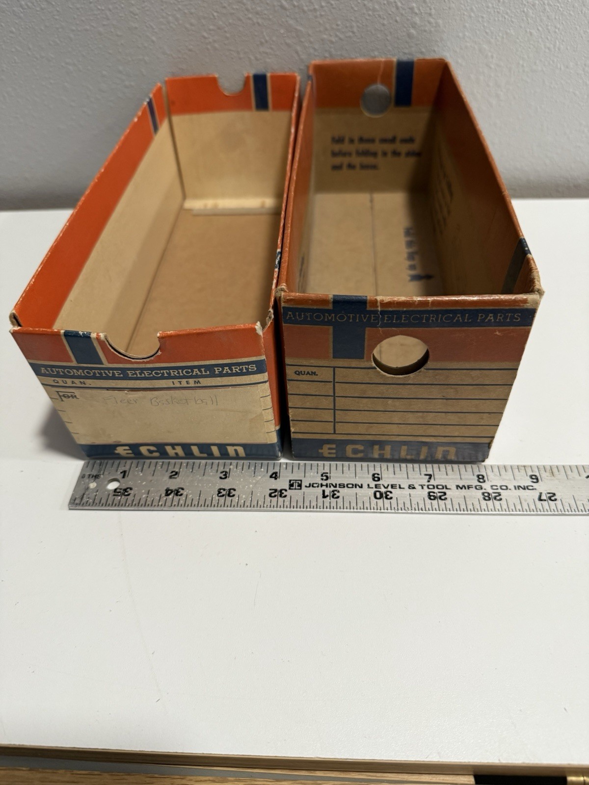 VINTAGE NAPA ECHLIN AUTOMOTIVE PARTS CARDBOARD STORAGE STORE DISPLAY BIN