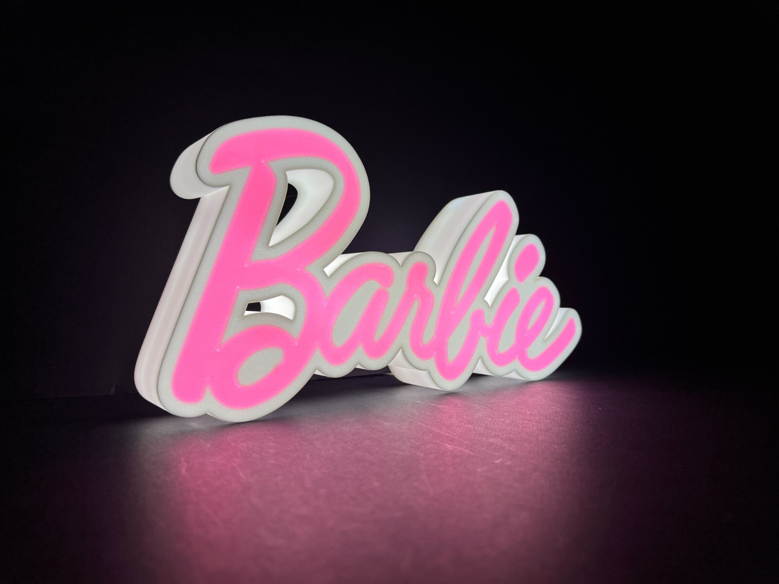 Barbie Insegna BARBIE pink blonde targa luminosa doll lighted sign led logo