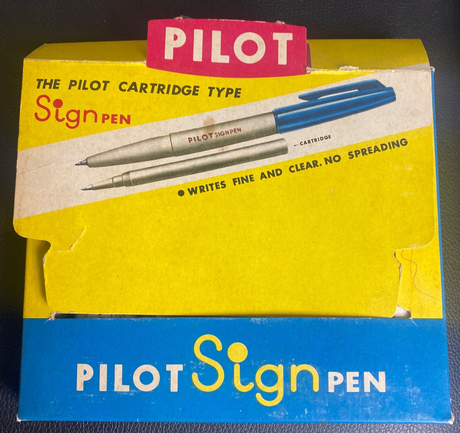 Vintage Pilot Sign Pen Cardboard Store Display Good Condition Great Graphics!