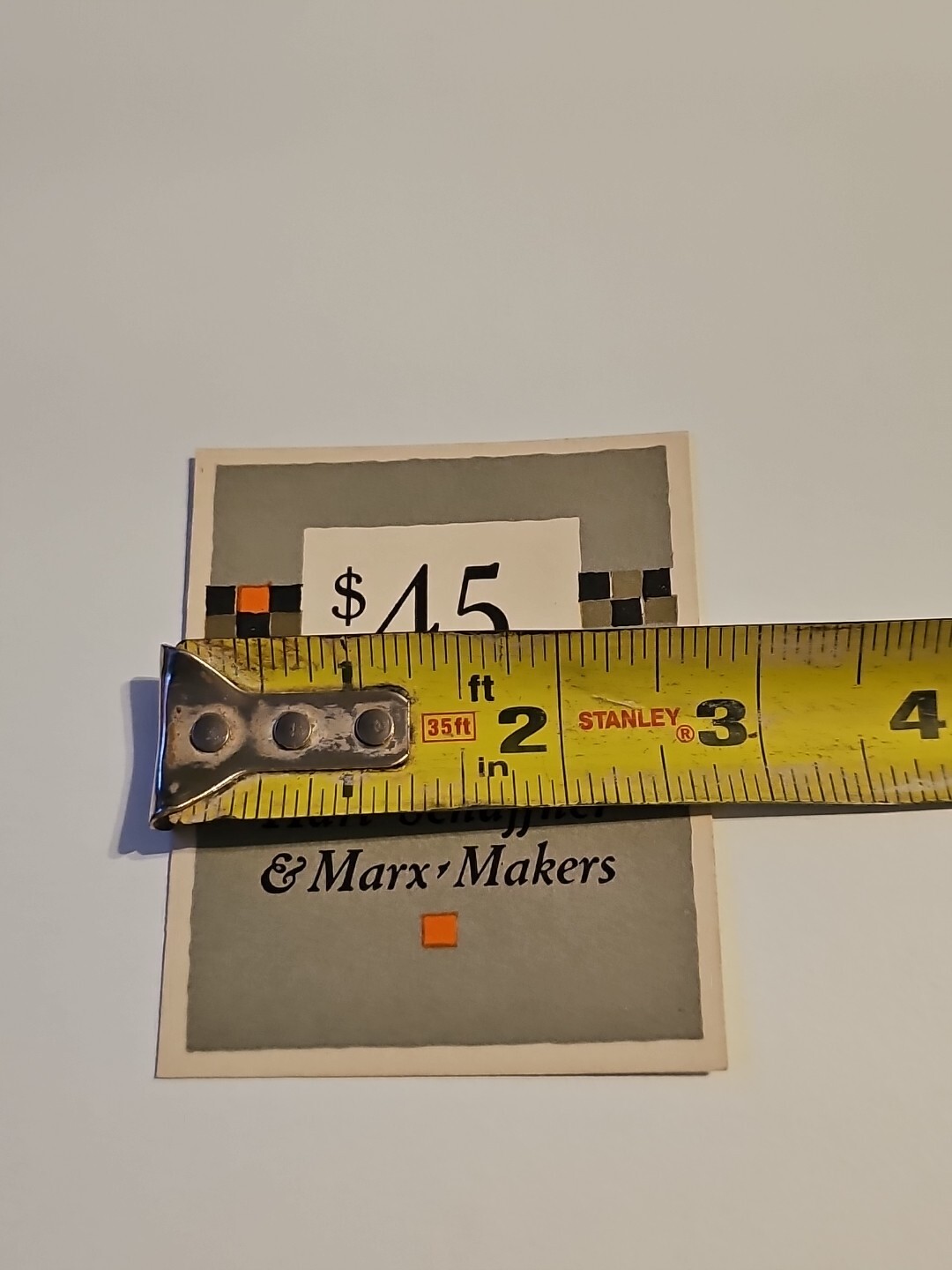 Vintage Hart Schaffner & Marx Makers $45 Price Tag Ticket