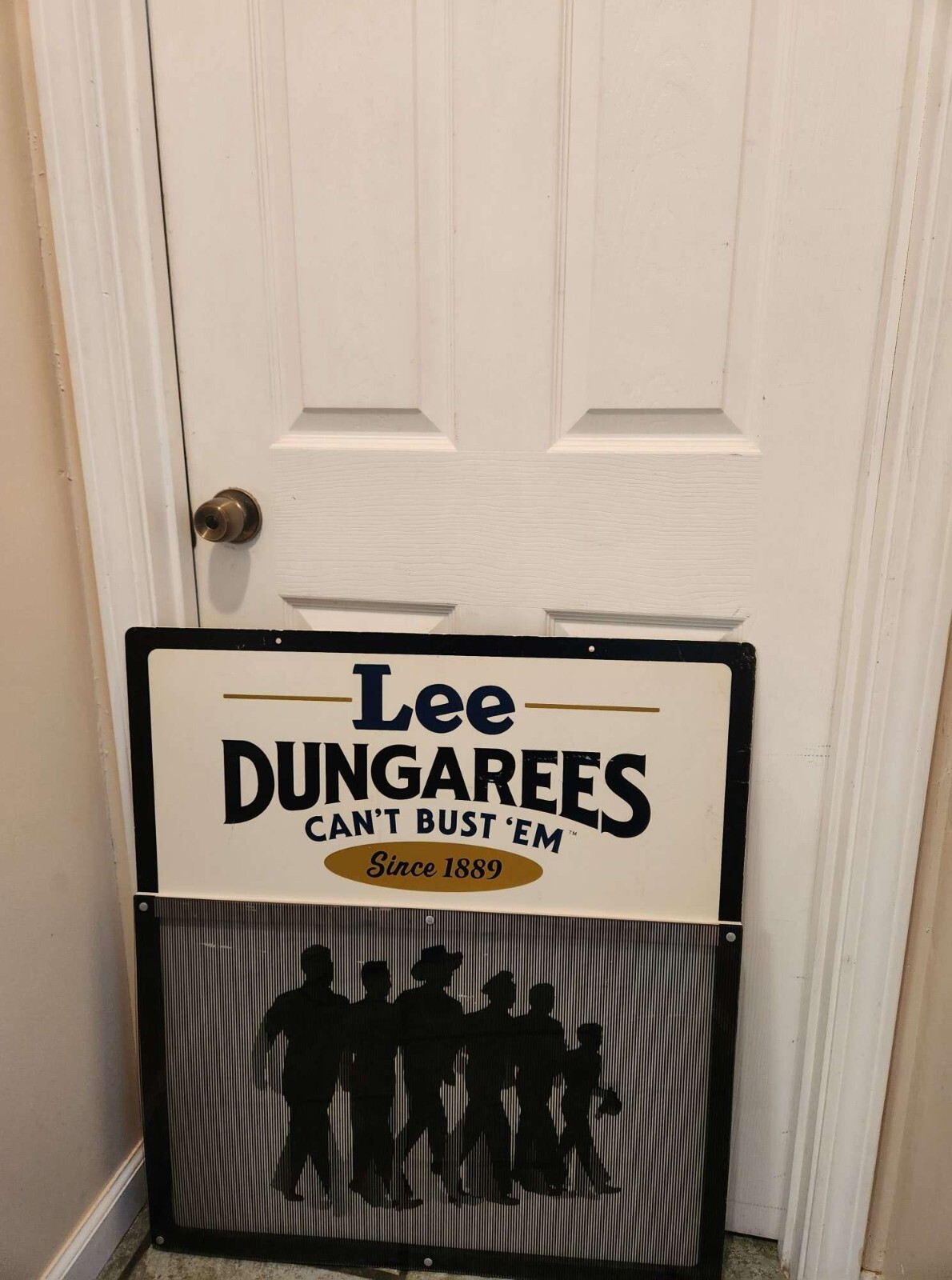 RARE – Lee Dungarees Jeans Vintage Collector Sign – Jeans Pants Denim Old Sign