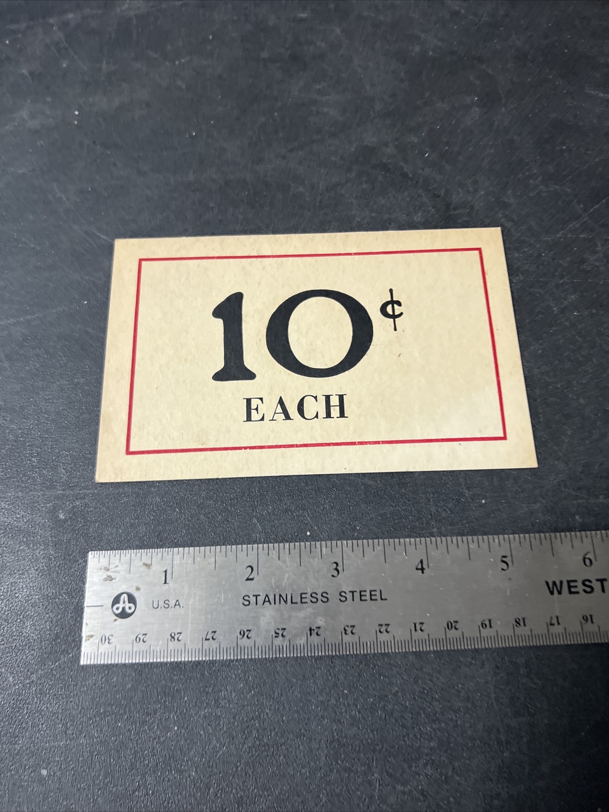 Vintage Used 1930s Country Store Counter / Shelf Price Sign 2x sided 10c Each