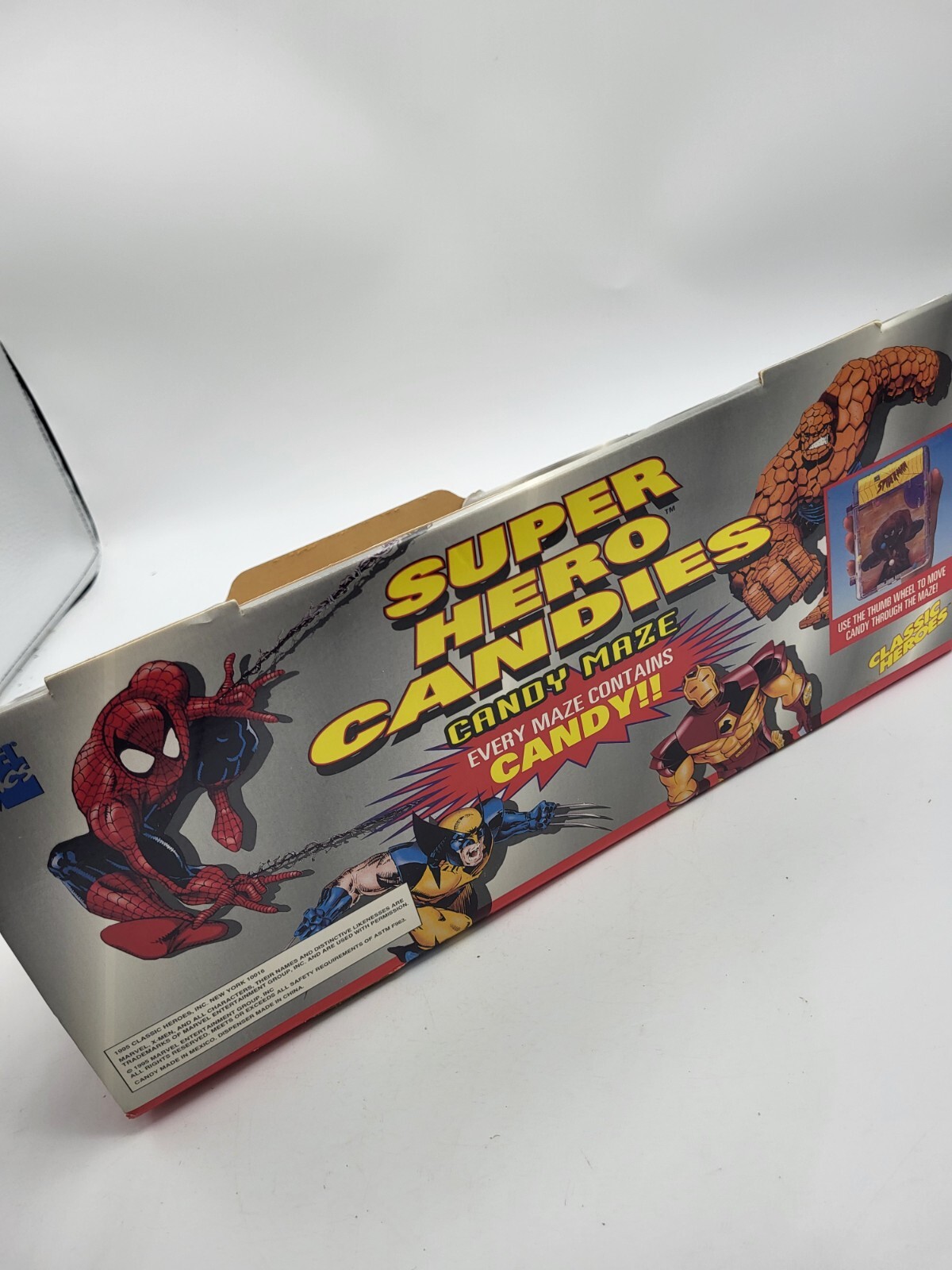 Vintage 1990s X-Men Super Hero Candies Candy Maze Store Display Box Marvel Rare