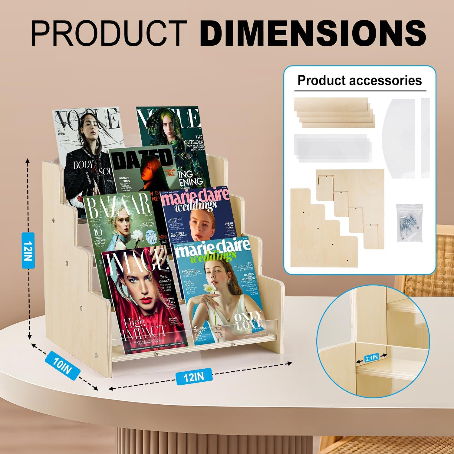 Greeting Card Display Stand , Acrylic Sticker Display Holder for Vendors, Counte