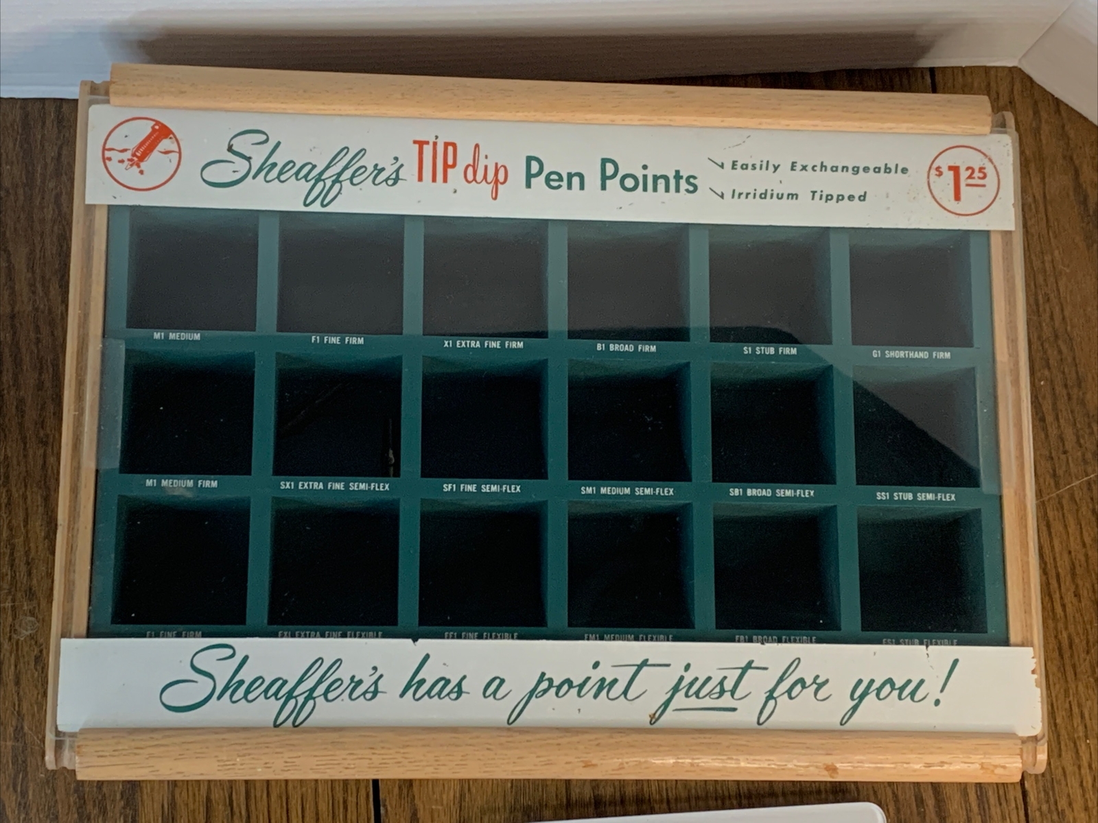 Rare Vintage Sheaffers Tip Dip Pen Points Retail Store Display