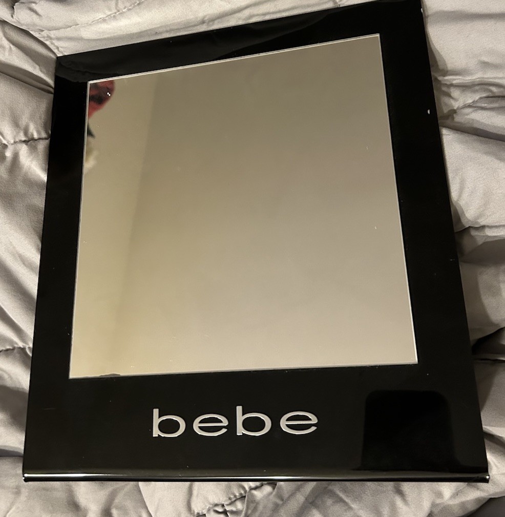 Bebe Retail Store Display Mirror Black & Silver 12” x 14”