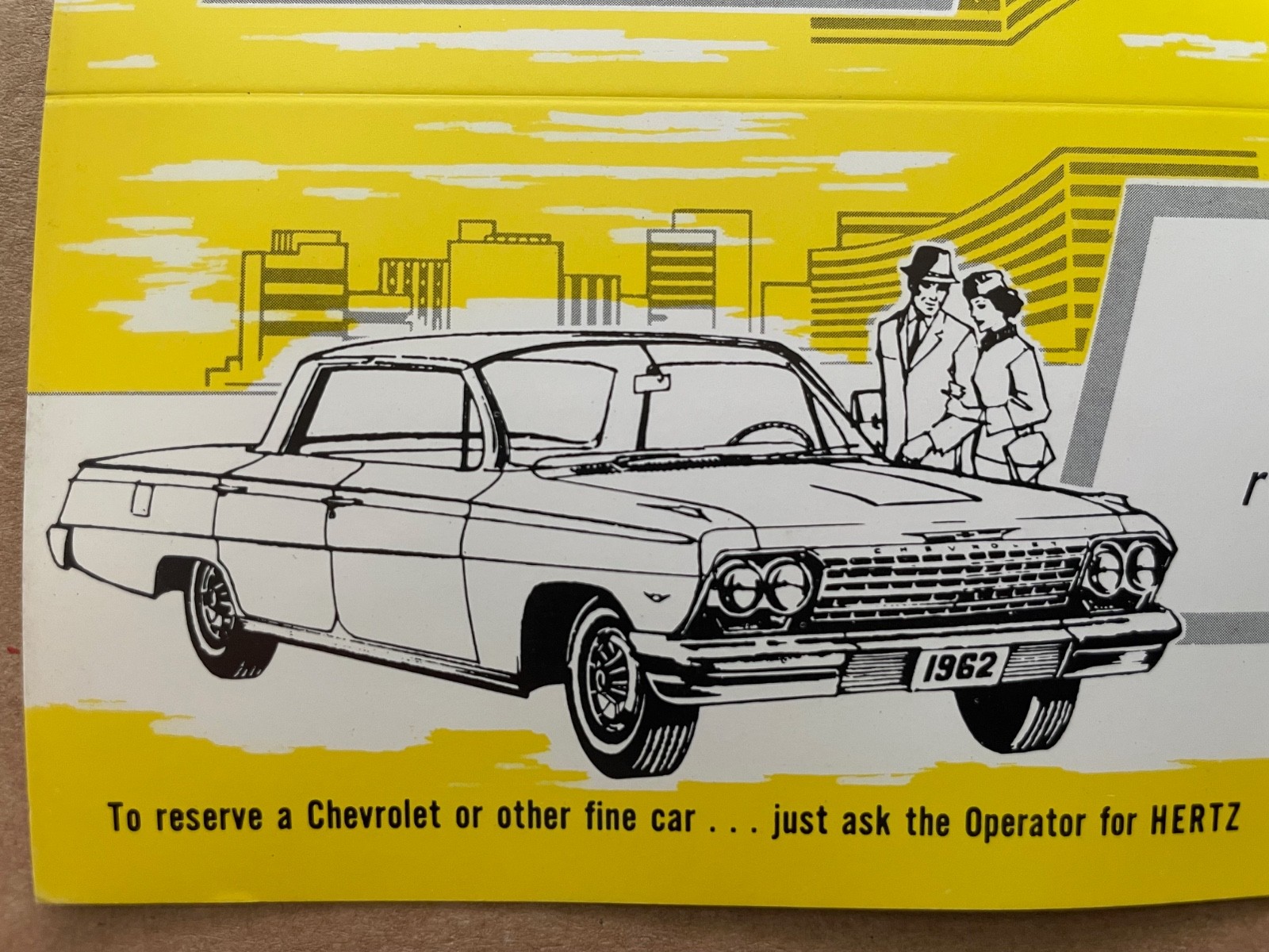 Vintage 1962 HERTZ Rent A Car Store Display Sign CHEVROLET IMPALA #2