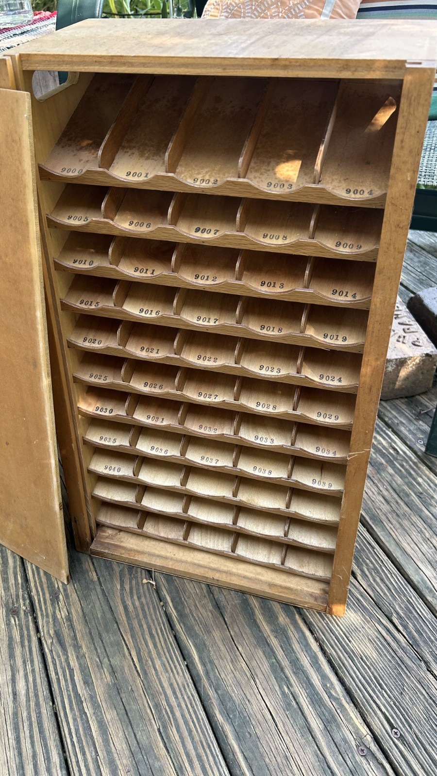 Vintage Merchant haberdashery spool cabinet & display sewing, embroidery thread