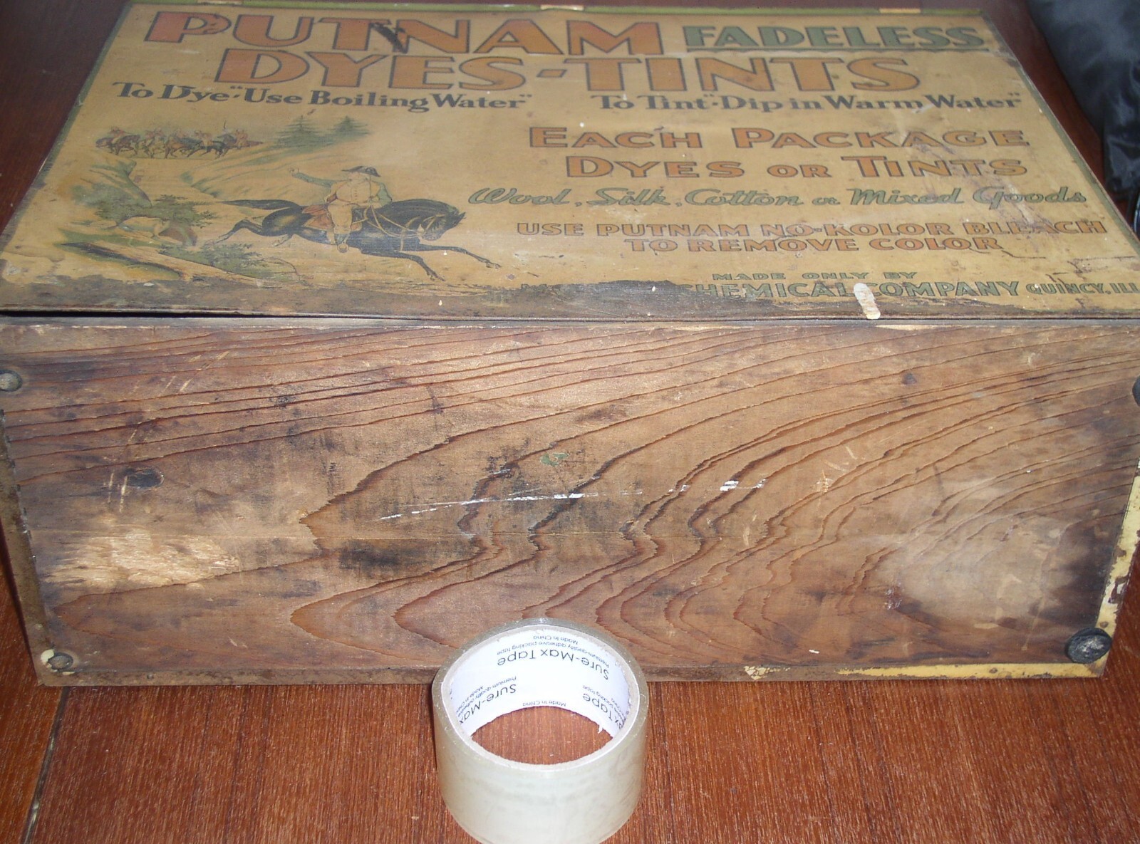 Putnam’s Fadeless Dyes-Tints antique Store Counter Display Cabinet Metal/Wood