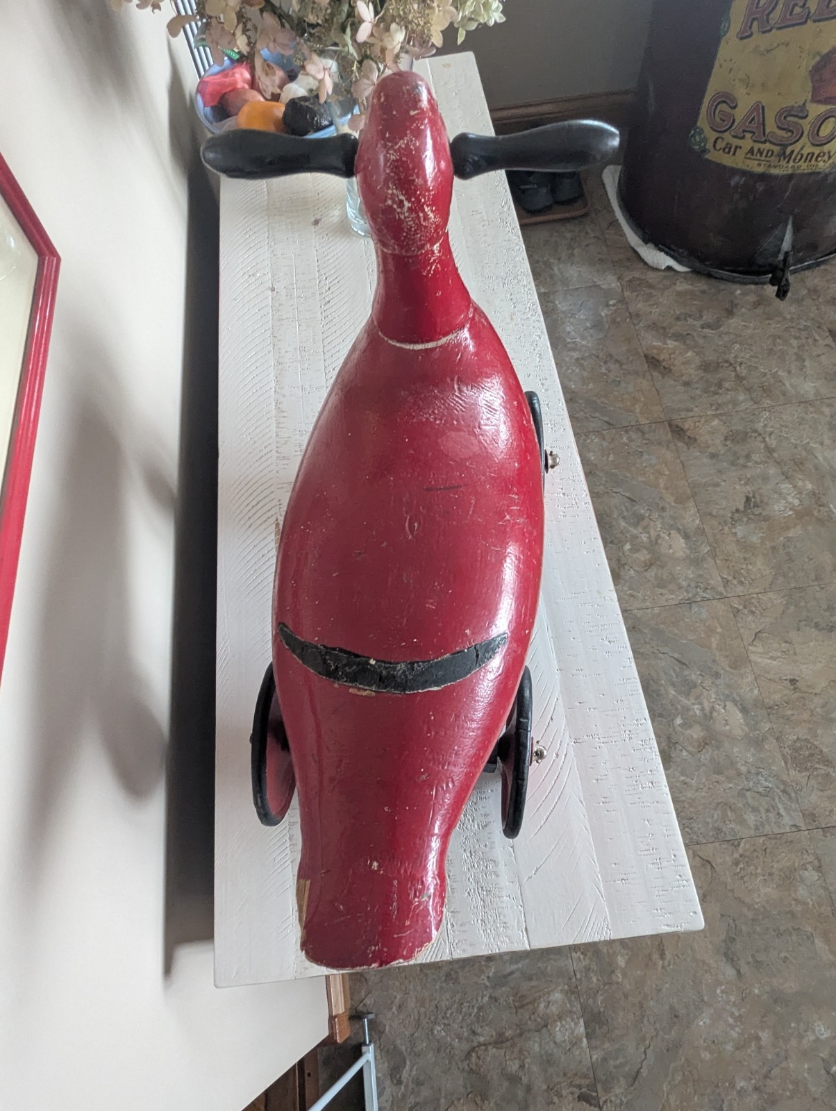Antique Red Goose Shoes Advertising Retail Store Display Child’s Ride-on Toy